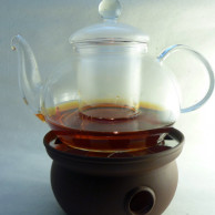 Glass Teapot with Yixing Warmer
