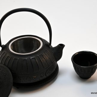 Black Geo Cast Iron Tea Set