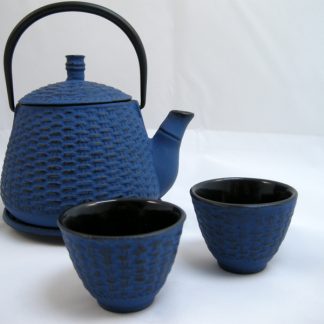 Blue Woven Cast Iron Teaset